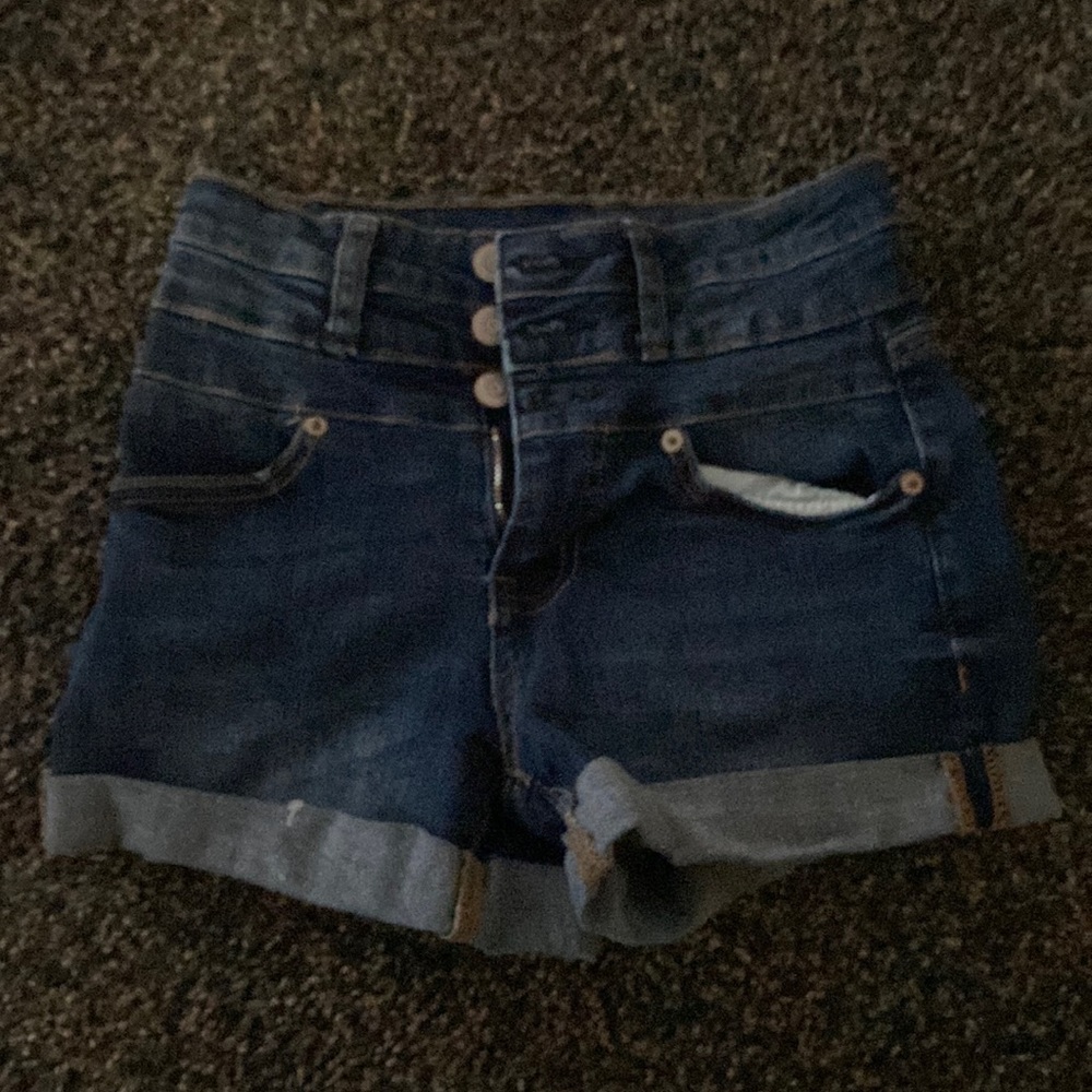 Super high rise midi denim aeropostale shorts 000